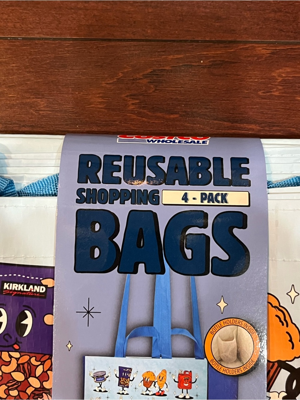 4-Pack Costco Character V2 Reusable Shopping Bags W 20” x H 14” x D 11.5”  New - Picture 3 of 16